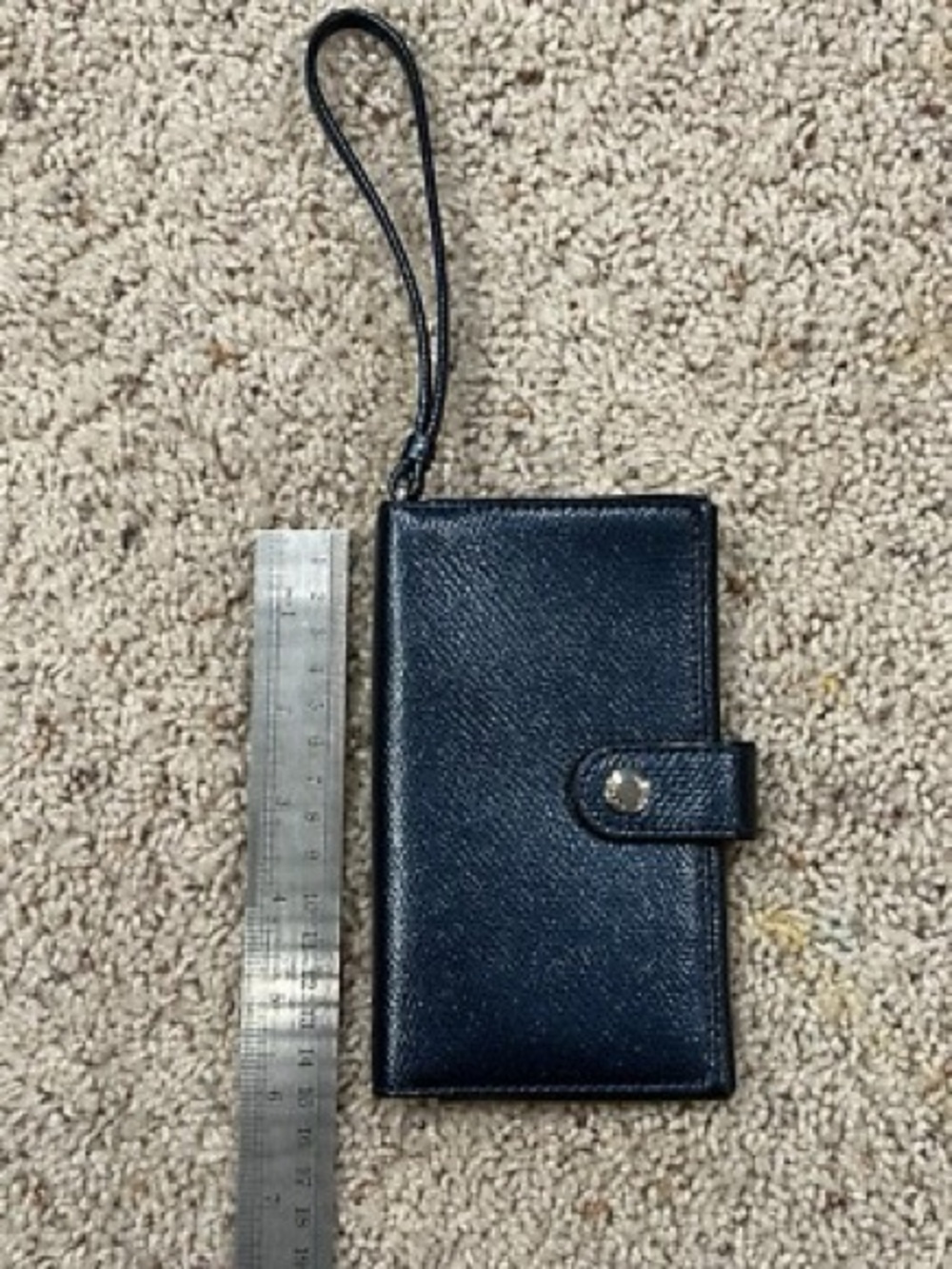 Coach Womens Metallic Midnight Crossgrain Leather Phone Clutch Wallet